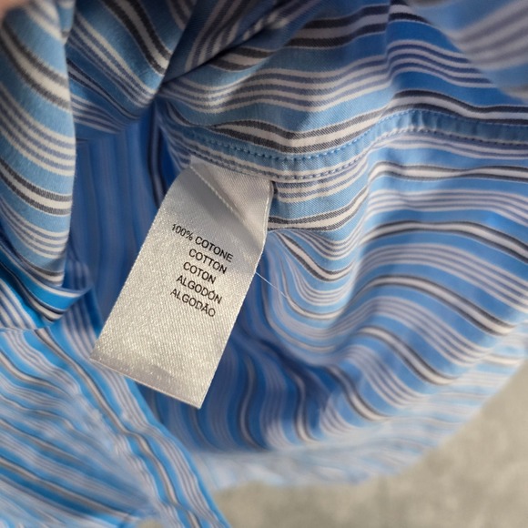 Saks Fifth Avenue‎ Striped Dress Shirt Cotton Button Down Small - Picture 2 of 5